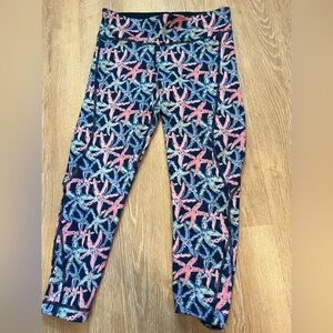 Vineyard Vines active leggings starfish print navy reversible size medium